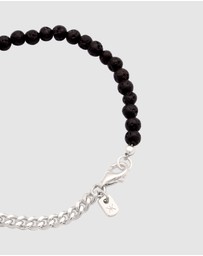 Kuzzoi - ICONIC EXCLUSIVE - Bracelet Male Black Lava 925 Sterling Silver