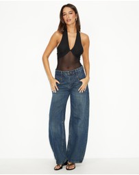 Dazie - Orchid Mesh Halter Bodysuit