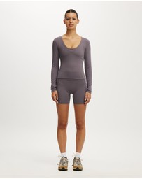 Cotton On Body Active - Ultra Soft Plunge Front Long Sleeve