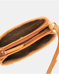 Pierre Cardin - Pierre Cardin Leather Pleated Design Crossbody Bag