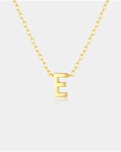The Silver Collective - Children's A-Z Letter Necklace - E