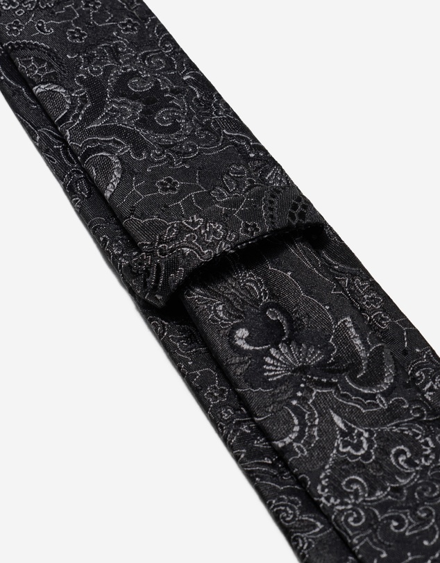 Calibre - Paisley Jacquard Silk Tie Char Dark