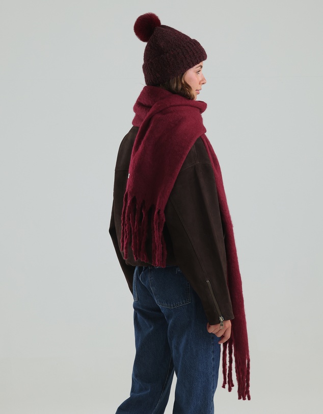 Morgan & Taylor - Elsie Boucle Beanie in Burgundy Red
