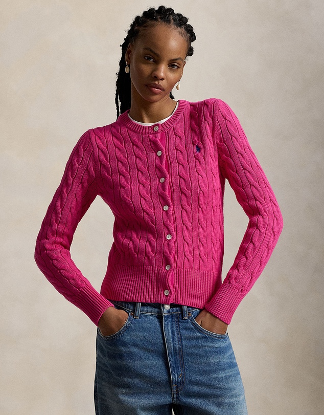 Polo Ralph Lauren - Cable-Knit Cotton Crewneck Cardigan - The ICONIC Exclusive
