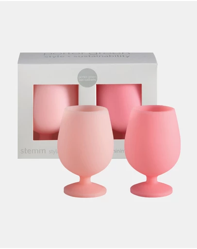 porter green - stemm | silicone unbreakable wine glasses
