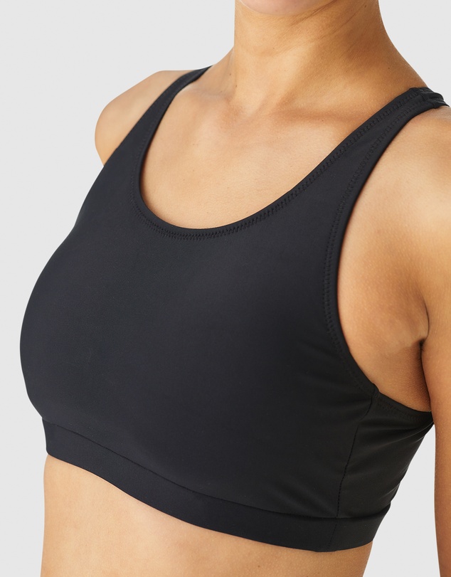 Modest Mermaid - Jet Black Bikini crop top