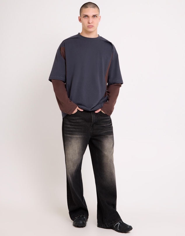 Black Noise White Rain - Workshop Double Layer Shirt