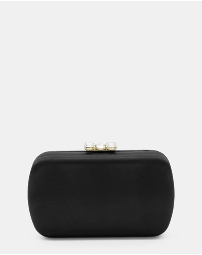 Morgan & Taylor - Posey Satin Clutch in Black