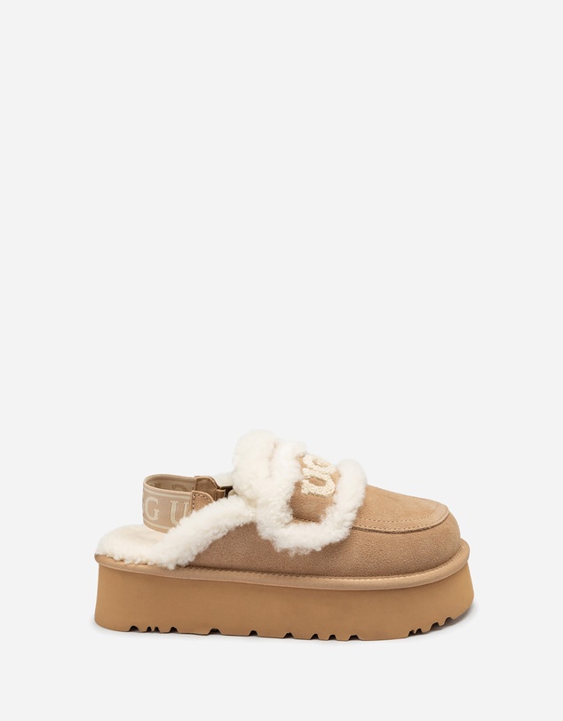 Ozwear Connection Uggs - Ugg Violet Shearling Platform Slipper (Elastic Logo) (Detachable Feature)