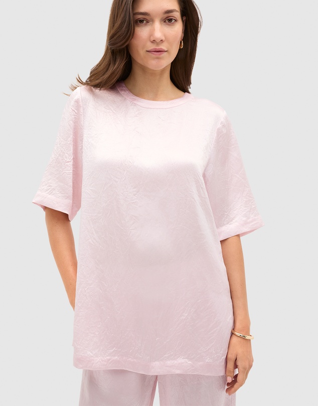 Seed Heritage - Crinkled Satin Longline Tee