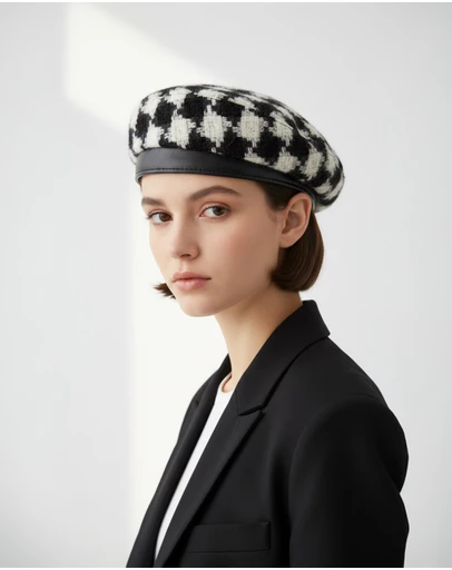 Mossée - Millie Houndstooth Artist Hat