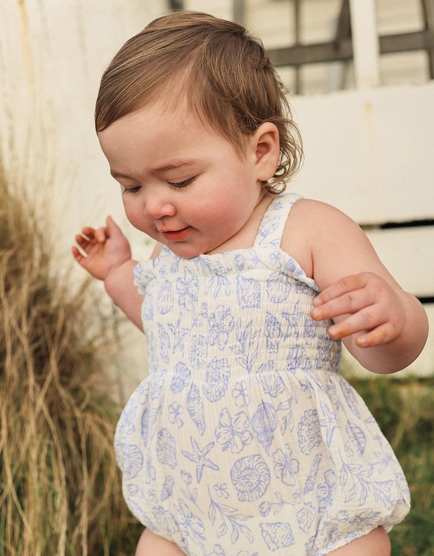Kynd Baby - Shirred Romper in Coconut