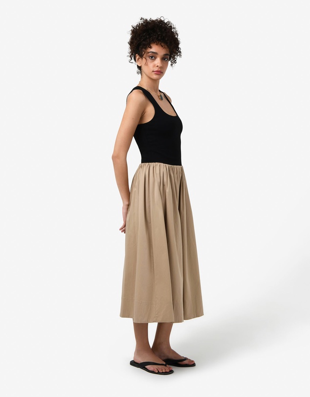 Forcast - Soho Knit & Poplin Midi Dress