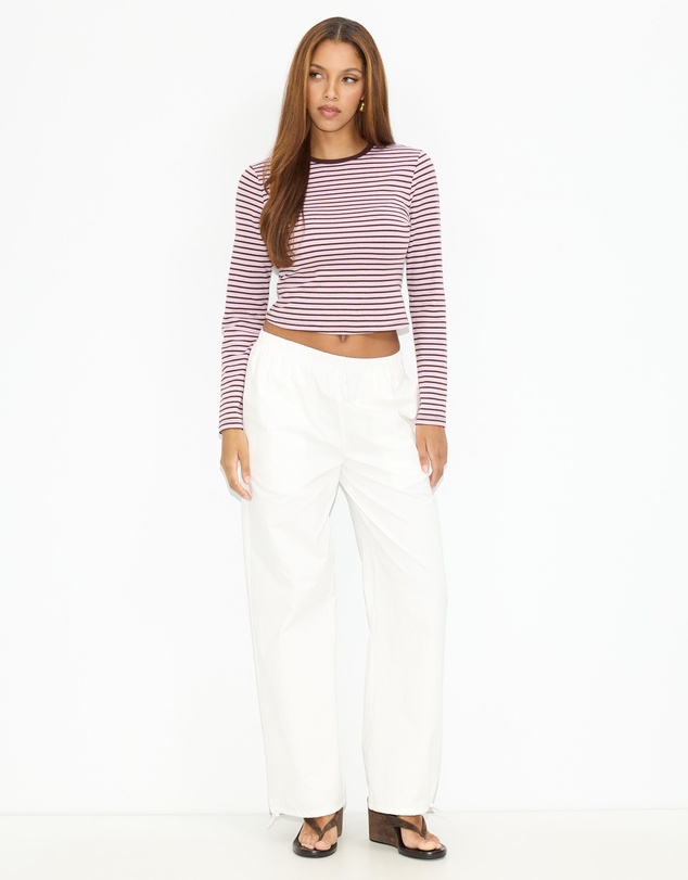 Dazie - Blush LS Stripe T-Shirt