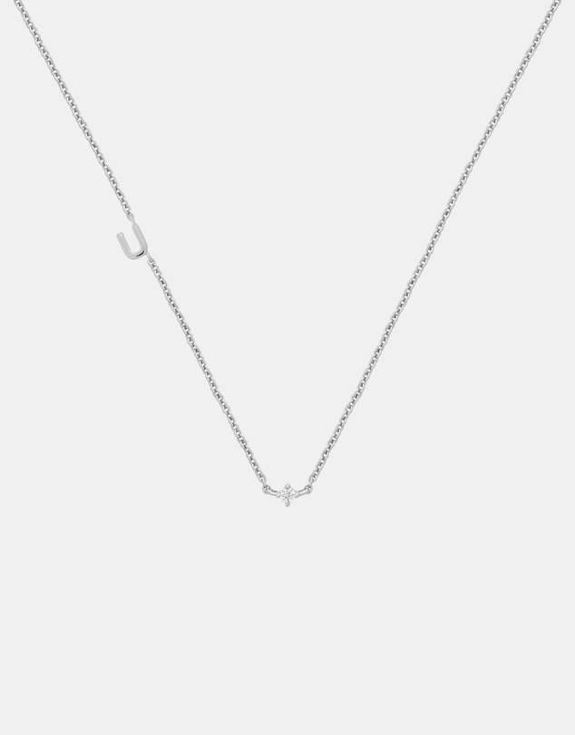 YCL  - Petite Initial Necklace U - Sterling Silver