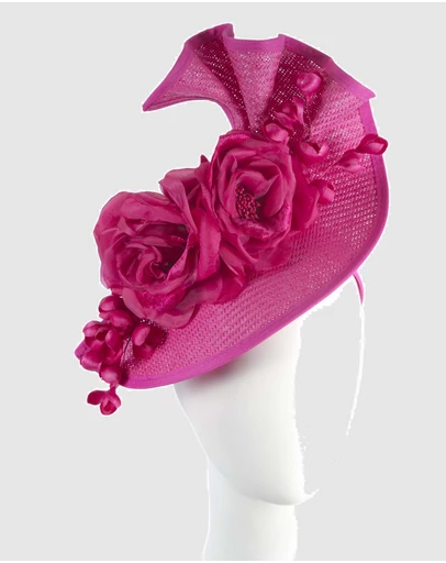 Fillies Collection - Bespoke Sculpted Fuchsia Racing Fascinator