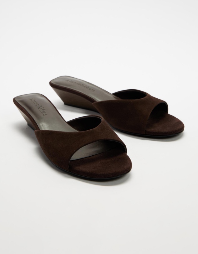 Atmos&Here - Tulum Peep Toe Suede Wedge Sandals
