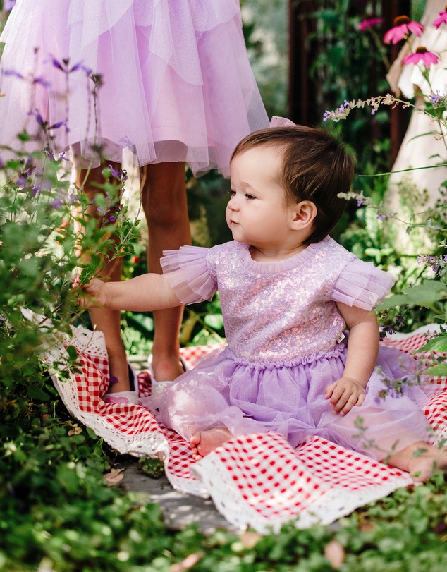 Fleur Harris - 'The Magic Faraway Tree' Sequin Fairy Dress Baby in Lilac