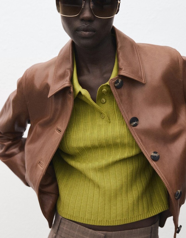 M.N.G - Polo-Neck Ribbed Sweater