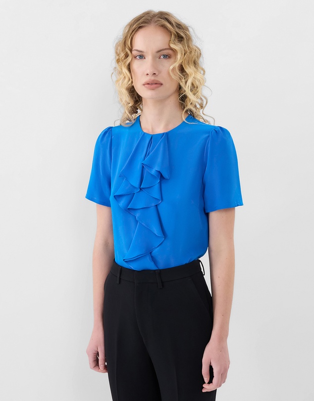 Farage - Ruffle Silk Top