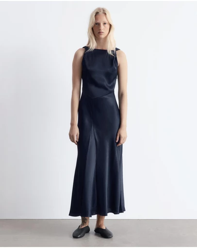 & Other Stories - Twist-Detail Satin Midi Dress