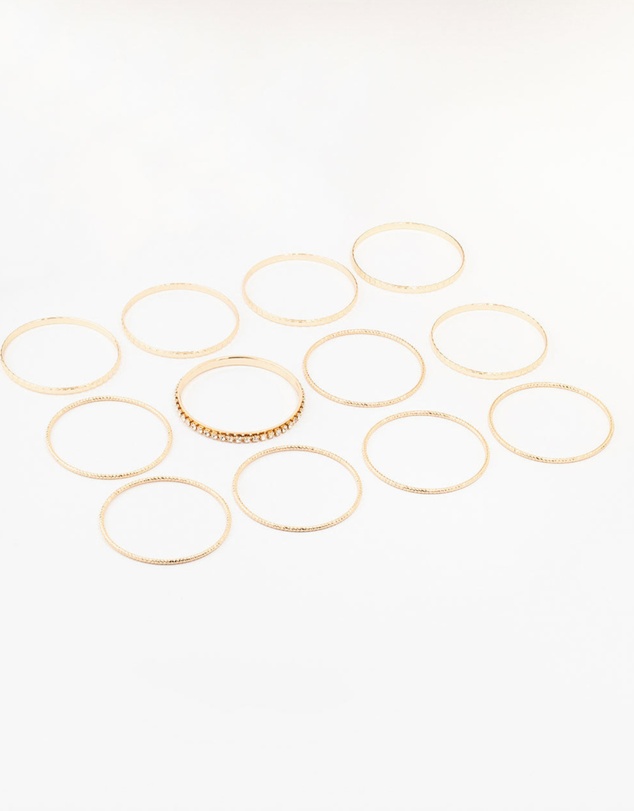 Lovisa - Gold Bangle Bracelets 12-Pack