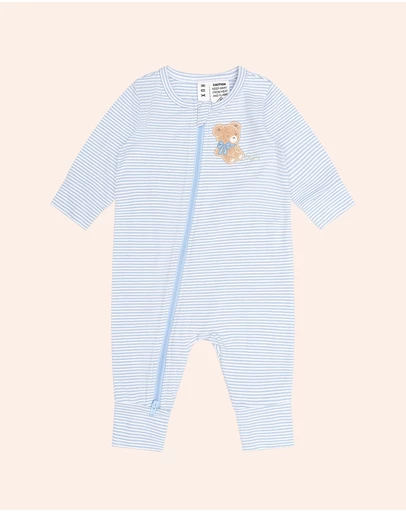 Huxbaby - Bow Hux Stripe Zip Romper - Babies