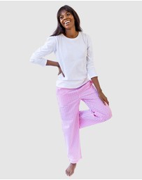 Sant And Abel - Women's Hepburn Gingham Pink Long PJ Pants