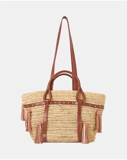 Camilla - Raffia Tote With Tassels