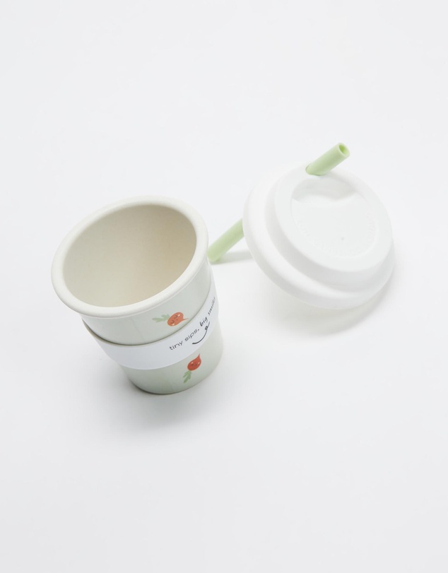 itti bitti - Bamboo Reusable Baby Cino Cup With 2 Straws - Babies-Kids
