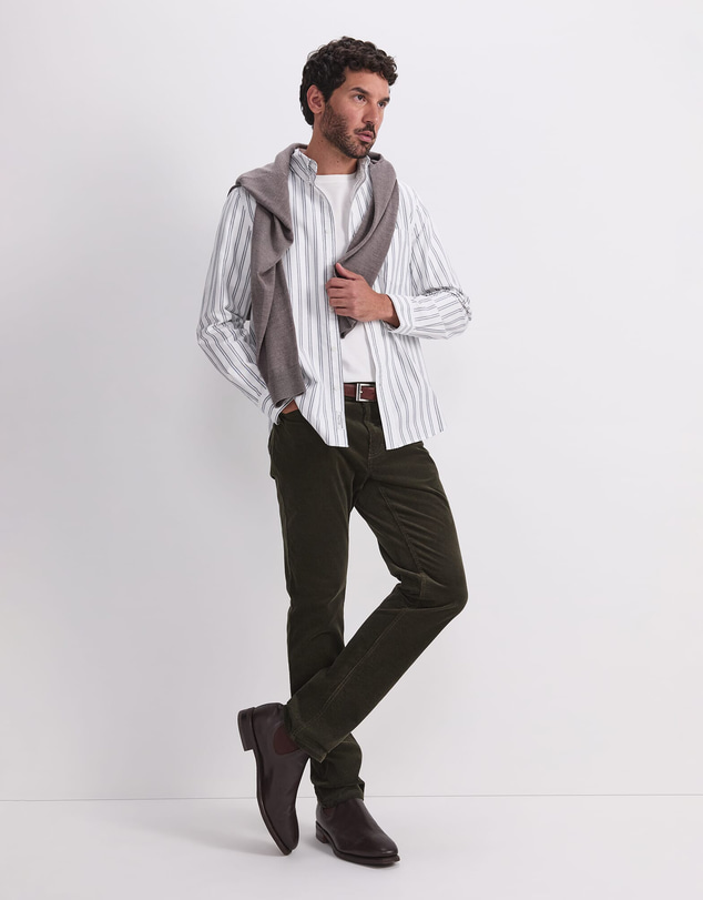 Sportscraft - Oxford Long Sleeve Stripe Shirt