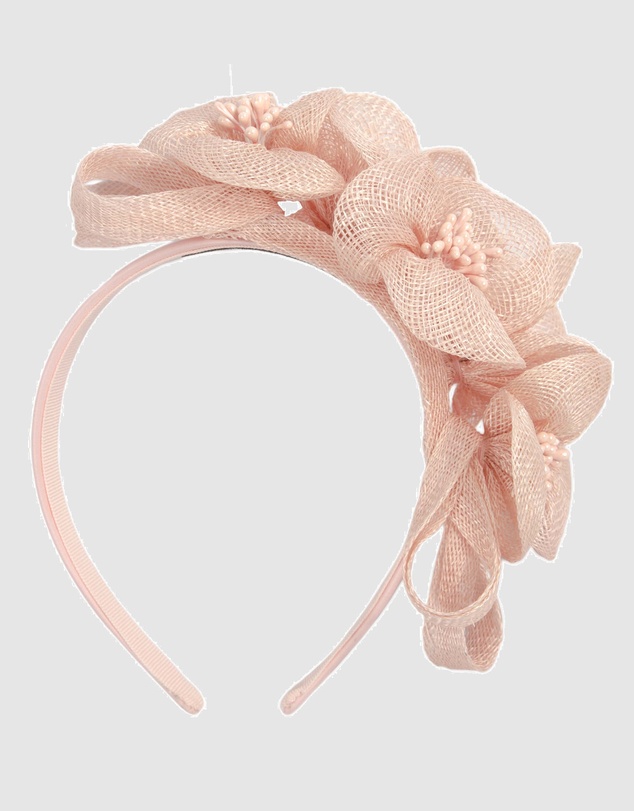Max Alexander - Small Coral Sinamay Flowers Fascinator