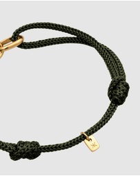 Kuzzoi - ICONIC EXCLUSIVE - Bracelet Men Oval Nylon in 925 Sterling Silver Gold Plated