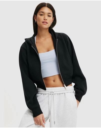 Cotton On Body Active - Plush Relaxed Zip Through Hoodie