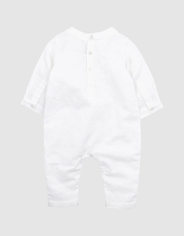 Bebe by Minihaha - Dressy LS Linen Blend Romper - Babies