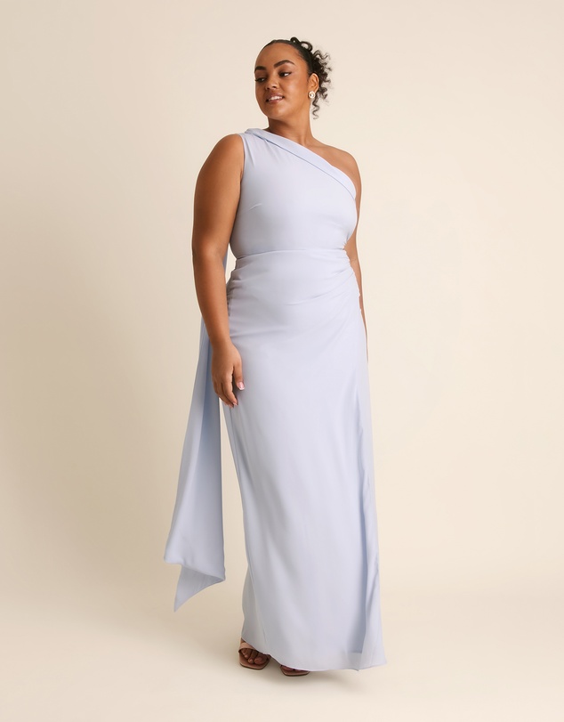 Six Stories - One Shoulder Neck Tie Chiffon Bridesmaid Dress