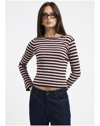 Subtitled - Holland Boat Neck Long Sleeve Knit Top