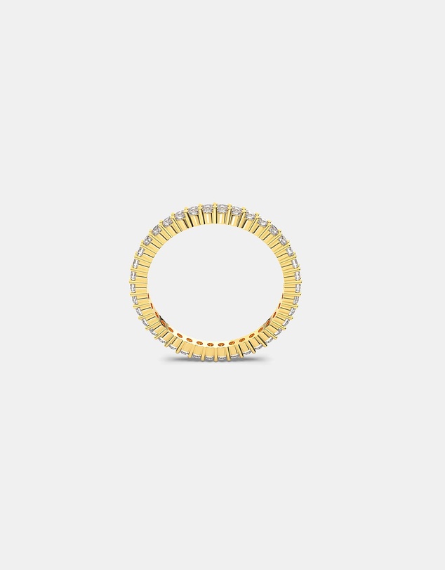Swarovski - Matrix Vittore ring, Round cut, White, 18K gold finish