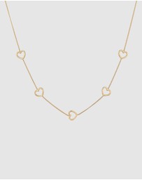 Elli Jewelry - Necklace Heart Cut-Out Design 925 Sterling Silver Gold-Plated