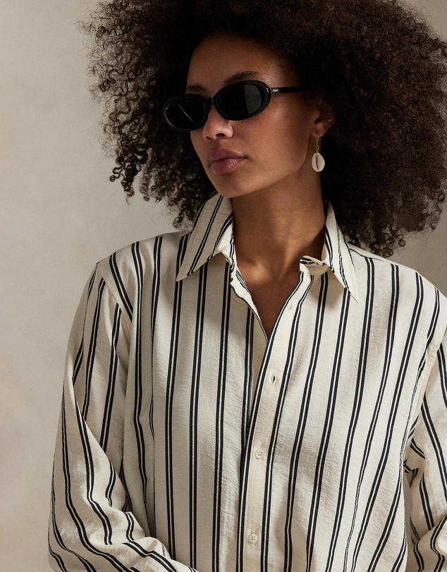 Polo Ralph Lauren - Striped Silk-Blend Shirtdress - ICONIC EXCLUSIVE