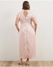 Atmos&Here Curvy - Becca Lace Trim Satin Maxi Dress
