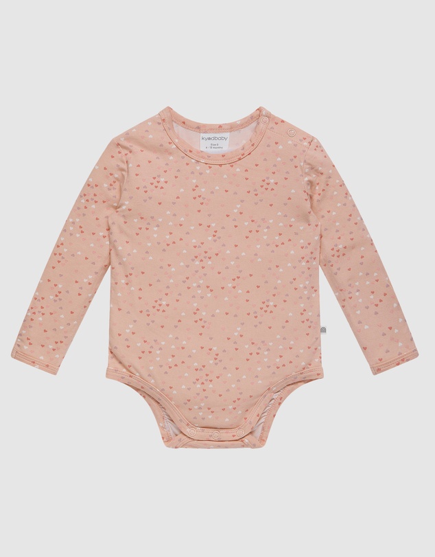 Kynd Baby - Comfy Bodysuit Long Sleeve in Pink Heart