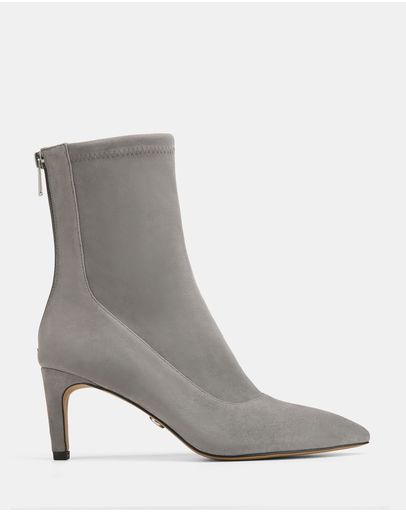 Cement Grey Stretch Suede Leather