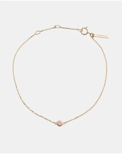 Kirstin Ash - Petite Birthstone Bracelet October Pink Tourmaline