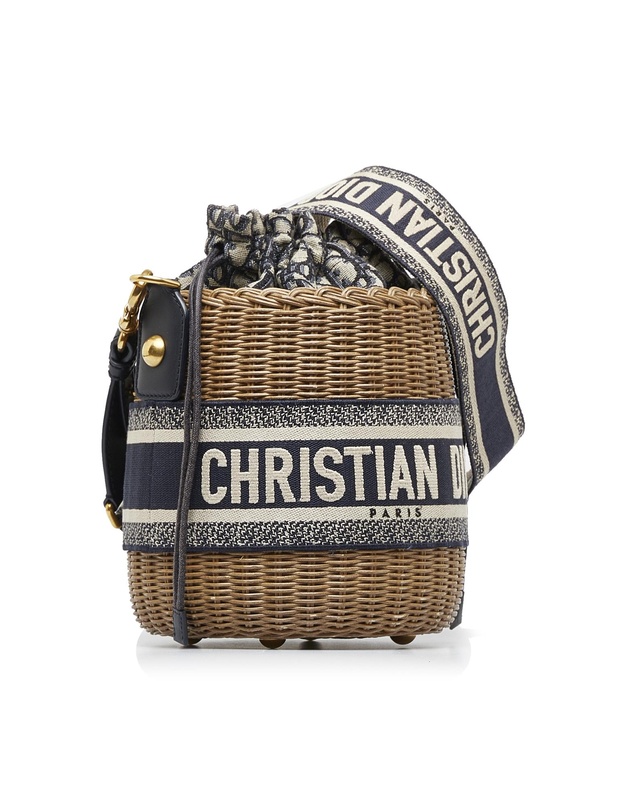 Dior - Pre-Loved Oblique Wicker Bucket Bag