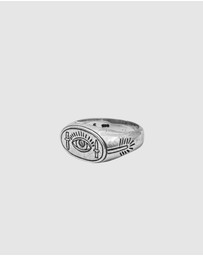 Haze & Glory - ICONIC EXCLUSIVE - Signet Ring Men Eye Dagger in 925 Sterling Silver