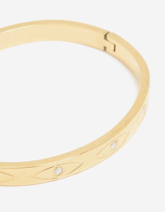 Lovisa - Waterproof Gold Plated Stainless Steel Evil Eye Cubic Zirconia Bangle
