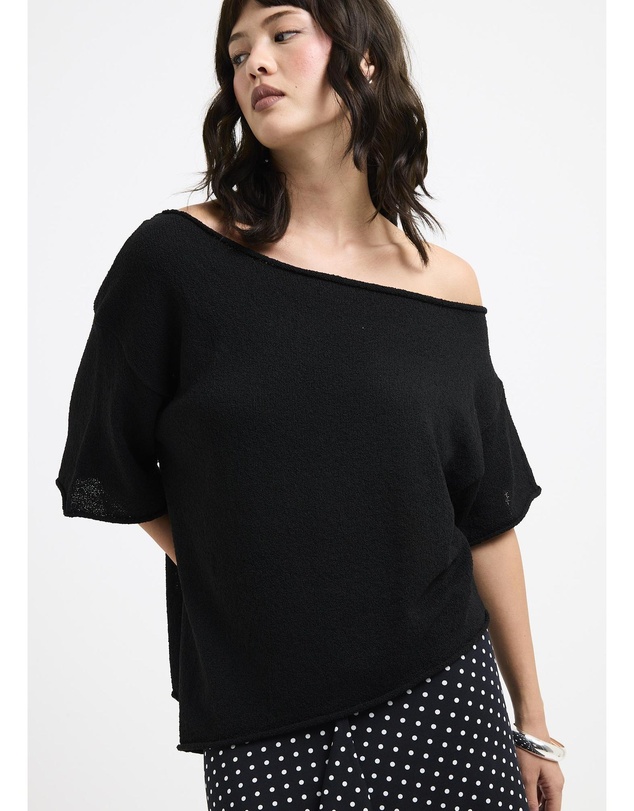 Subtitled - Asymmetric Knit Top