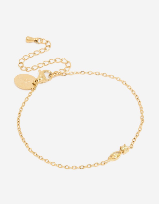 Lovisa - Waterproof Gold Plated Stainless Steel November Cubic Zirconia Birthstone Bracelet