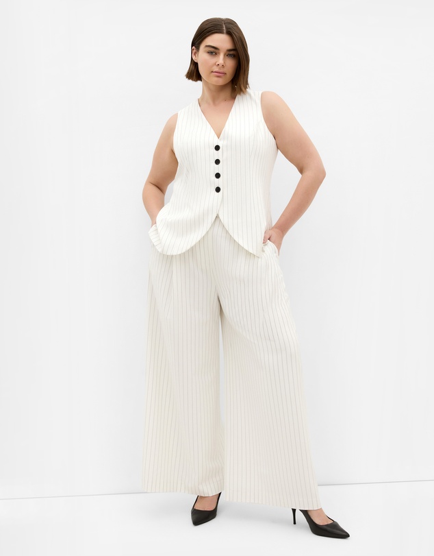 City Chic - Pinstripe Contrast Vest